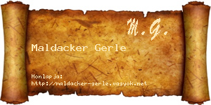 Maldacker Gerle névjegykártya